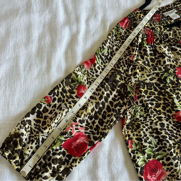Rebecca Malone Womens Floral Animal Print Smocked Top Sz 1X Career Corpcore Boho - Picture 6 of 8